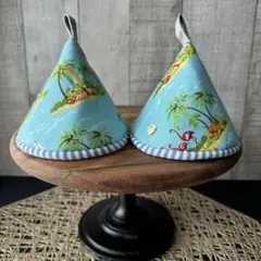 ● Handmade 三角鍋つかみ アロハ柄 ストウブ ル・クルーゼなどに ●