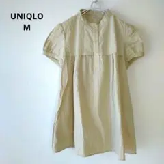 UNIQLO 半袖トップス チュニック 総柄 綿100% 体型カバー M