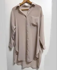 GU 楊柳シャツ　長袖　ベージュ　Sサイズ　ゆったり