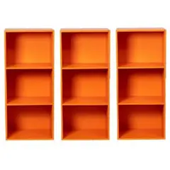 【新品】カラーボックス3段 　3個セット（オレンジ）子供部屋　本棚　３段ボックス