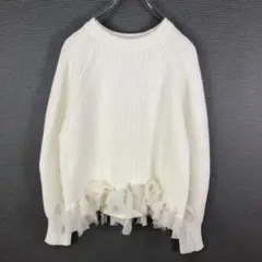 Arpege story 2024AW 裾シフォンニット 2 ホワイト
