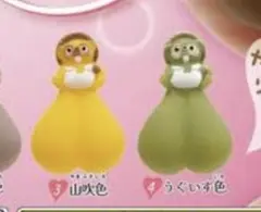 ガチャ　もみもみたぬきん。 山吹色 うぐいす色