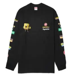 Supreme スポンジボブコラボ　長袖カットソー ブラック