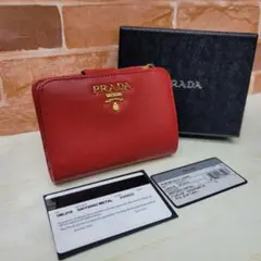 PRADA☆鑑定済☆サフィアーノ FUOCO 1ML018 プラダ財布