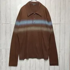 GREYHOUND グレイハウンド　薄地長袖ポロシャツ　ブラウン【M】　メンズ