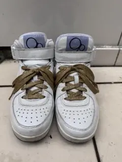 Op ホワイトレザー ハイカットスニーカー