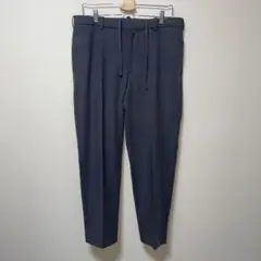 美品　ユニクロ　グレー ドローストリング テーパードパンツ　前開き　L
