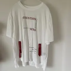 赤、シルバーロゴ半袖Tシャツ