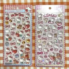 ボンボンドロップシール　キティ　赤　ピンク　2個セット