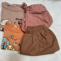 夏物セット　半袖Tシャツ　短パン　着替え 保育園 キッズ 女の子100サイズ