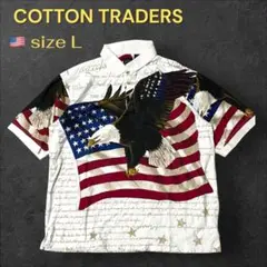 アメリカ輸入　コットントレーダース　星条旗柄ポロシャツ Lサイズ