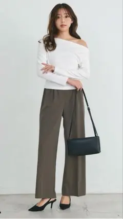 ベースメント　ウエストゴムリラックスパンツ