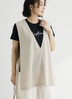 Green Parks 綿麻混 Vネックベスト