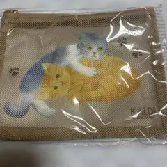 猫メッシュポーチ　新品　カルディ