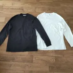 ユニクロユーUNIQLOUポケットロンT 2枚セット（黒・白）Lサイズ