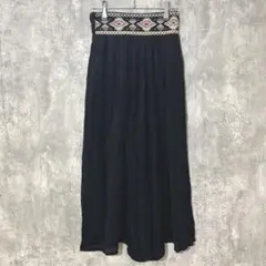 ✨美品✨ ワイドパンツ 【M】 エスニック カジュアル 体型カバー ゆったり 黒
