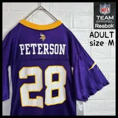 Reebok ゲームシャツ NFL バイキングス PETERSON 28番 XL 2008-11 Minnesota Vikings Peterson #28 Reebok Replica Home