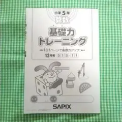 サピックス基礎力トレーニング　5年12 月