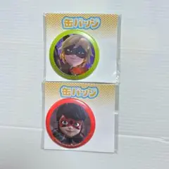 ミラキュラス レディバグ&シャノワール 公式イラスト 缶バッジ