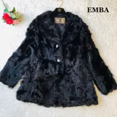 希少✨エンバ EMBA リアルファーコート ブラック 黒 ショート Mサイズ相当