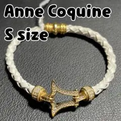 未使用 Anne Coquine 手編みブレスレット クロスモチーフ Sサイズ