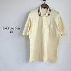 ダックス DAKS GOLF ポロシャツ 【LB】刺繍ロゴ 柄襟 黄