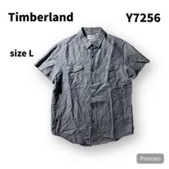 【即購入OK】Timberland 半袖リネンシャツ　サイズL グレー