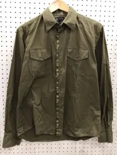 MICHEL KLEIN HOMME 古着 迷彩柄 切替 長袖シャツ