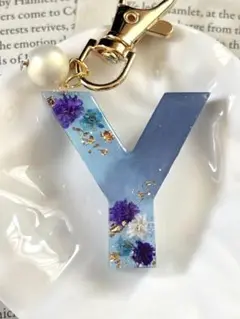 レジンイニシャルキーホルダー　Y