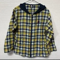 Champion チェック柄 フード付きシャツ 150㎝