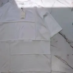 新品タグ付 TOMORROWLAND 異素材切替 S/S TEE L ホワイト