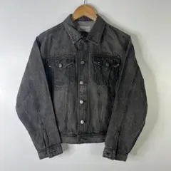 フェード　グレー ブラック　デニムジャケット　古着　ヴィンテージ