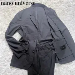 【美品】ナノユニバース セットアップ シアサッカー セットアップ 黒 M