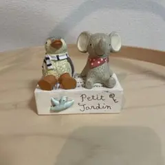 インテリア雑貨　ペンギンとゾウの陶器オーナメント