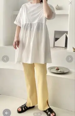 LOWRYSFAR/ローリーズファーム イエロー ストレッチカットイージーパンツ