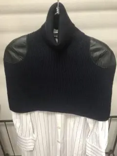 マルジェラエルボーパッチニットポンチョ