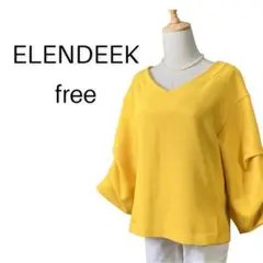 エレンディーク パフスリーブVネックプルオーバー 大人可愛い free