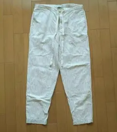 UNIQLOユニクロ イネス コットンリネン ストライプイージーパンツ M
