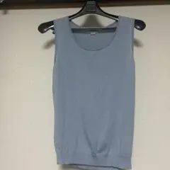 ensuite エンスウィート　ライトブルー ノースリーブニット M