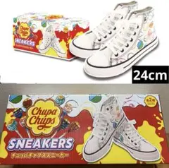 チュッパチャプス　スニーカー　白　ホワイト　24cm ハイカット　シューズ　靴