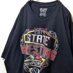 ギルダン レスリングステートチャンピオンシップ Tシャツブラック黒2XL古着
