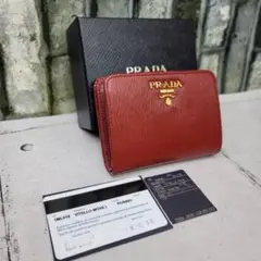 希少 正規品 PRADA VITELLO MOVE I ルビーレッド プラダ財布