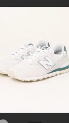 美品、ニューバランス、グレー /グリーン、の爽やかスニーカー、996 23cm