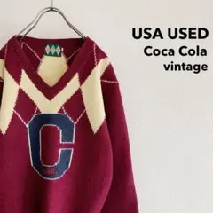 レア / Vintage Argyle Knit “CocaCola” レタード