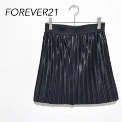 【フォーエバー21】ミニスカート ウエストゴム プリーツ 光沢 ポリエステル