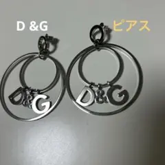 DOLCE&GABBANA シルバー 'DG' Logo Pendant フープピアス ドルチェ＆ガッバーナ DOLCE&GABBANA ピアス メンズ リング