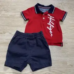 Tommy Hilfiger 赤 ポロシャツ & ショートパンツ セット 70