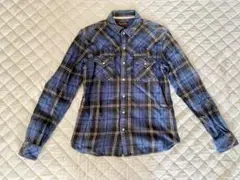 【美品】ネイビーチェック柄シャツ（Mサイズ）