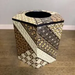 寄木細工　ゴミ箱　箱根　ダストボックス　六角形　蓋　寄せ木　木製　ウッド　ハリ m68392423517_1.jpg?1724823918