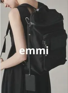 【emmi atelier】eco撥水ベーシックバックパック　ブラック